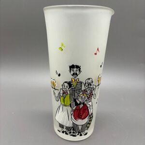 Gay Fad Frosted Bar Mixer Glass Cocktail Pitcher Measuring Cup 22 oz Vintage